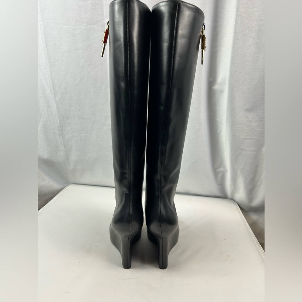 GIVENCHY 
Calfskin G Lock Wedge Knee High Boots - Picture 6 of 8